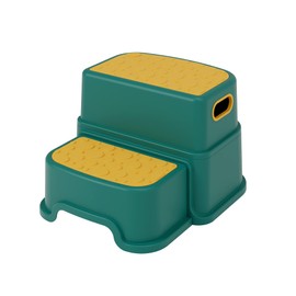 HOMKO 2 Step Stool for Kids Toddler Stool for Potty Training Kids Step Stool for Bathroom Kitchen Sink and Toilet Potty Training Anti-Slip Potty Stools, 3 in 1 Independent Stepping Stool, Green
