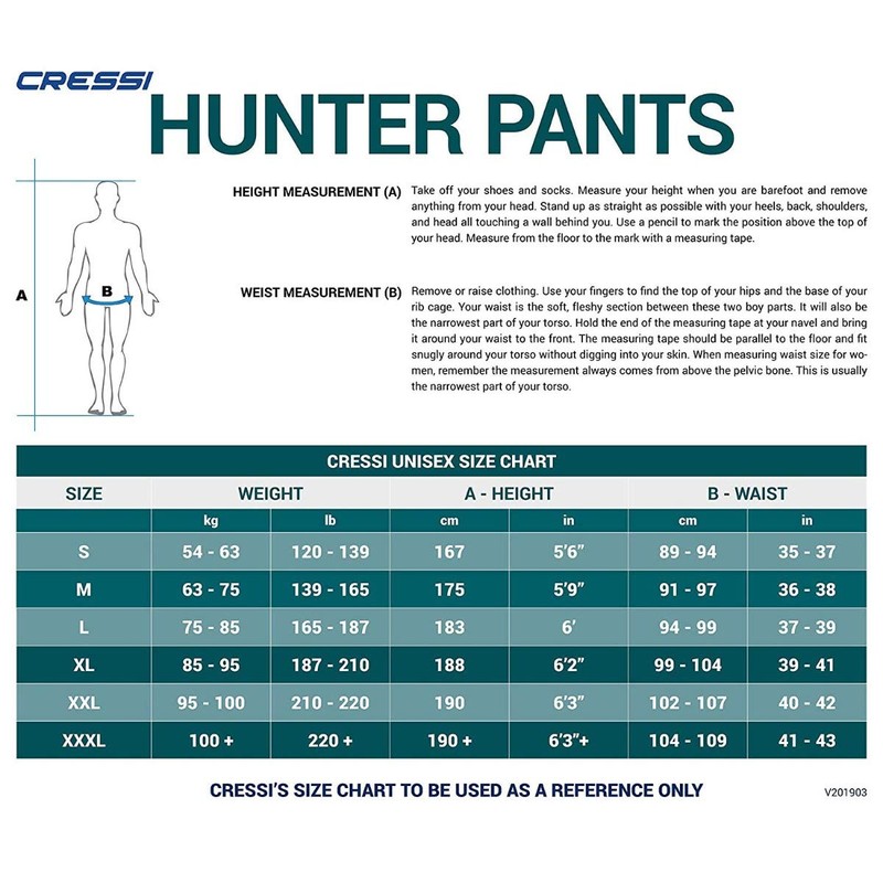 Cressi Hunter Rash Guard - Pantalones, Azul, Large