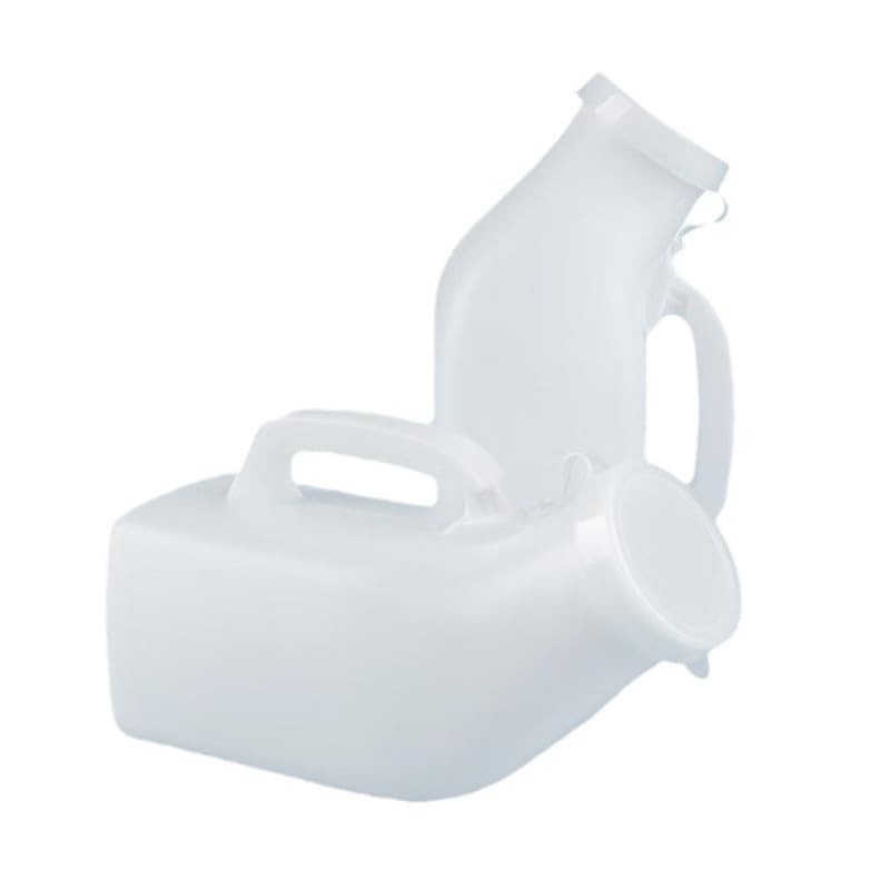 Men's Portable Urinal with Lid 1200ml Plastic Urine Bottle for