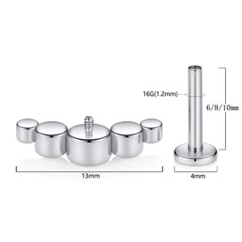 hengkaixuan 16G Five Cartilage Tragus Earrings G23 Titanium Studs Earrings Women Girls Conch Helix Tragus Piercing