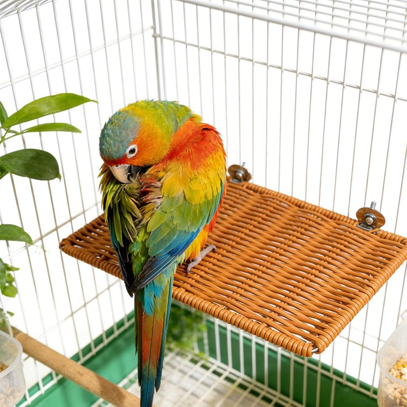 Title: Bird Perch Platform Small Animals Perch Stand Rectangle Breathable