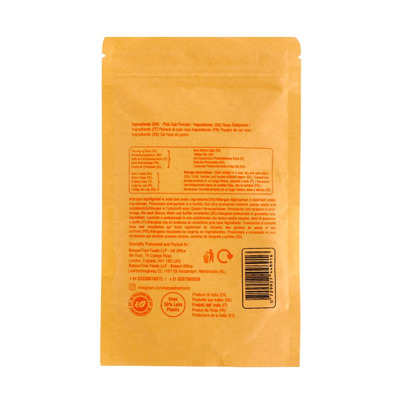 BanyanTree Foods Himalayan Pink Salt Powder 100g~ All Natural, Indian