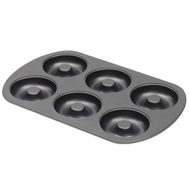 Home Basics Non-Stick Steel Bakeware Pan (1, 6-Cup Donut Pan)