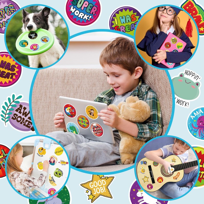 100Pcs Class Reward Stickers for Kids,Waterproof Family Class Sticker Book