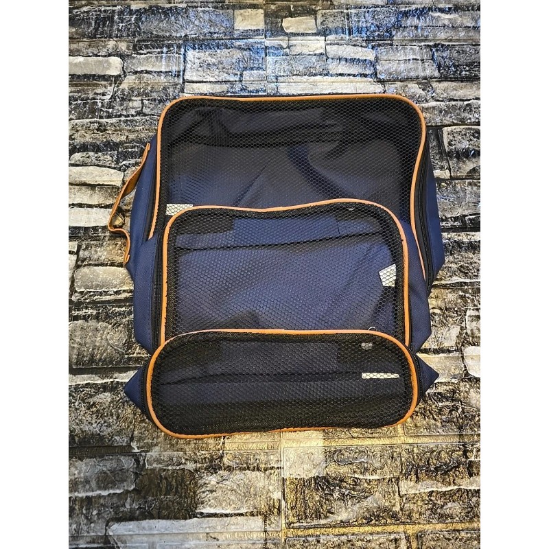 AARP 3-Piece Travel Luggage Organizer Set Mesh Top Zip Closure