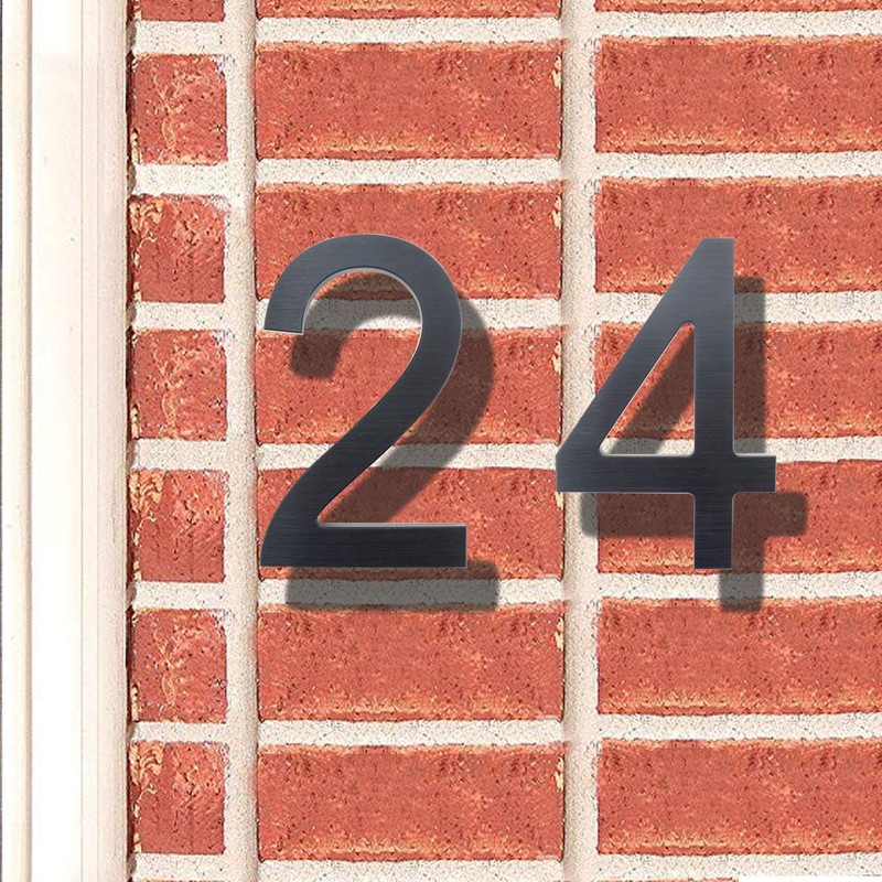 6 Inch Modern House Numbers- Premium Aluminum Floating Home Address