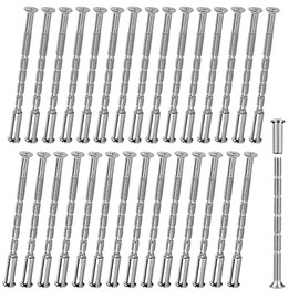 60 Piece M3 Door Handle Screw Connecting Bolts & Sleeves for Door Handle Roses Knobs Door Lock and Escutcheons,Nickel Color