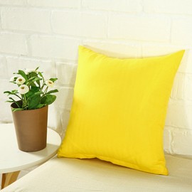 Coliang Candy Solid Color Pillow Case Couch Pillows Colorful Throw Pillows Sofa Bed Office Couch Rainbow Bright Colored Throw Pillows 16x16 Inch (40x40CM) - Light Yellow