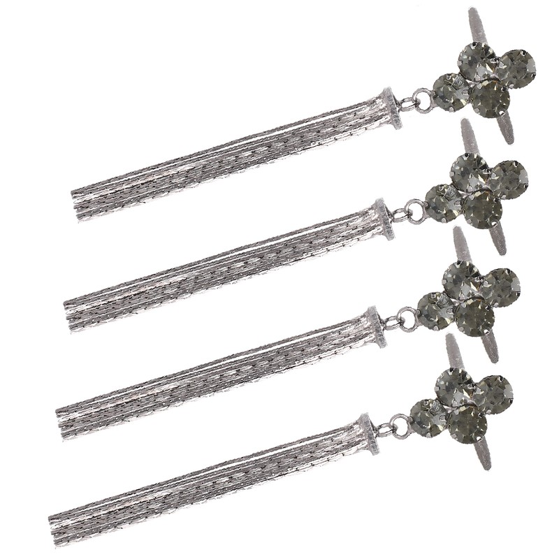 4Pcs Shoe Clips 4 Diamond Tassel Claw Chain Women's Boots