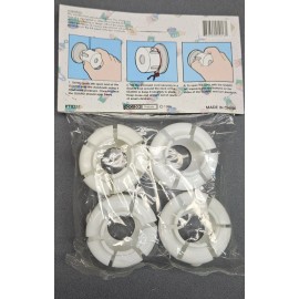 Loomco White Child Door Safety Knobs (4 Pack) New in Factory Sealed Package