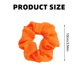 4Pcs Neon Scrunchies - Soft Elastic Hair Ties, Ponytail Holders for 80s Party, Women & Girls (Orange)