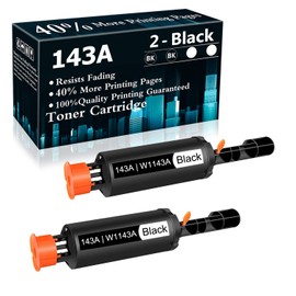 Top Ink 2 Black Cartridge 143A | W1143A Compatible Toner Cartridge Replacement for HP Neverstop Laser 1001nw(5HG80A) MFP 1202w(5HG92A) 1200n 1005n 1202nw(5HG93A) Printer Ink Cartridge
