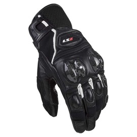 LS2 Gloves Spark 2 Leather Black / White Maat S | Suitable for Spring, Summer, Autumn | High-Quality Leather | Abrasion Resistance | Tear Resistance | Impact Protection | Ergonomic |
