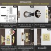 Malimali Pocket Door Lock, Brushed Gold Pocket Door Hardware Square