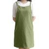 BBYBBS Kitchen Apron Japan Style Cotton Linen Two Pockets Adjustable