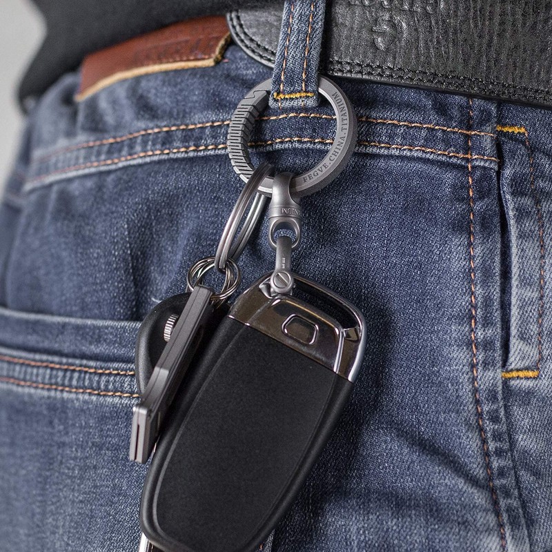 TISUR Titanium Key Ring, Car Key Chain, For Men, Smart