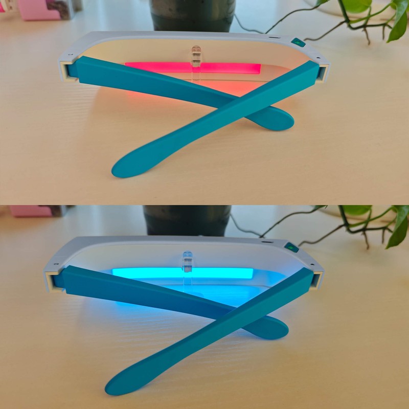 2-in-1 Red & Blue Light Therapy Glasses for Eye Comfort