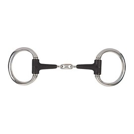 Shires Equikind Plus Eggbutt Peanut Link Bit 4 1/2 inch Silver Black