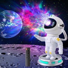 Astronaut Galaxy Light Projector, Star Projector Ambient Lighting with Remote Control and Timer, 360° Adjustable Nebula Ceiling Night Light Projector for Bedroom Gaming Room Home Theater Gifts