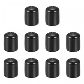 sourcing map 10 Pack 18mm ID Black Screw Thread Protectors Rubber End Caps Bolt Covers for Screw Bolt Furniture Pipe
