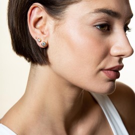 XENOX® Zarge Women's Earrings Made of High-Quality 925 Sterling Silver with Zirconia Stone, Sterling Silver