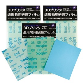 Sandpaper for 3D Printed Models, Wet Type, For Glossy Finishes [Set of 3]