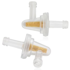 Inline Fuel Filter - Universal 90 Degree Fuel Filter For 1/4"Fuel Line Snowmobile Motorcycle Dirt Bike ATV UTV Quad (Pack of 2)