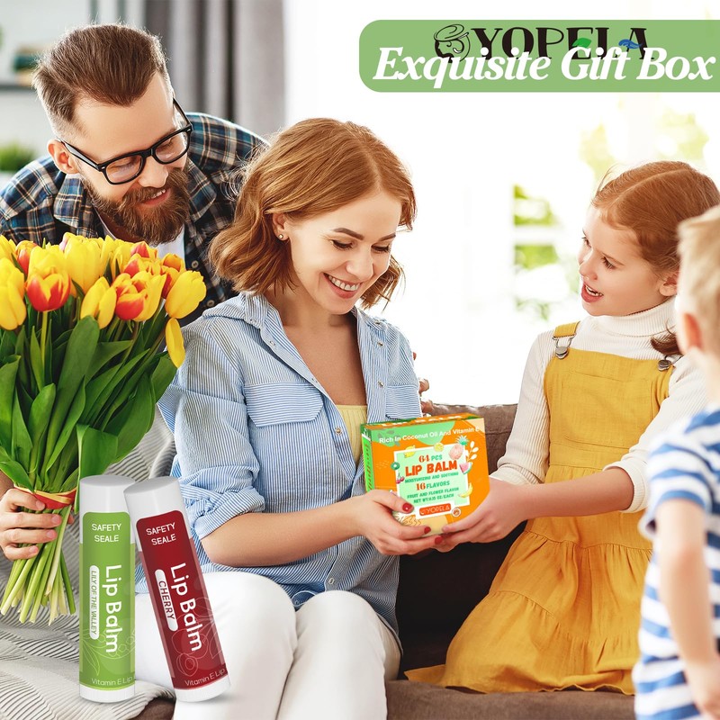 64 Pack Lip Balm Bulk with Vitamin E and Natural