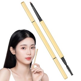 Lapiz de Cejas, Delineador de Cejas Cosmético, Lápiz para Cejas de Maquillaje de Doble Cabeza Duradero sin Manchas para Cejas Definidas con Precisión (Color Café Claro)
