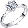 ShiKeWei White Gold Plated Adjustable Women's Ring - 1 Carat