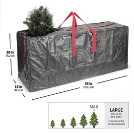 Ram® Grey Jumbo Heavy Duty Christmas Tree Storage Bag Fits 9FT Tall Xmas Trees PVC Reinforced Waterproof Xmas Tree Bag Storage Bag