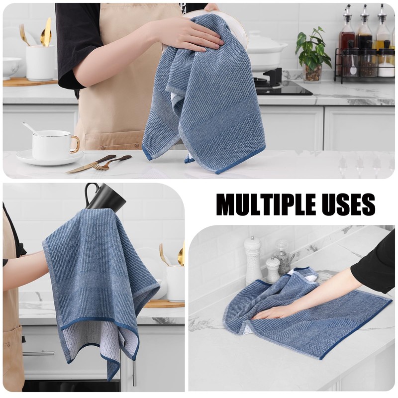 smiry Premium Kitchen Towels(18"x 28", 6 Pack), Large Cotton Dish