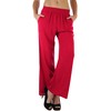 ToBeInStyle Women's Gauze Palazzo Crinkle Pants - Red - Medium