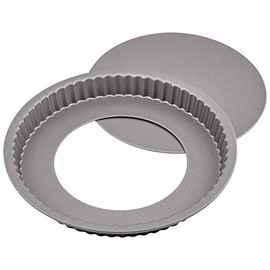 Judge Everyday JDAY74 Non Stick Round Flan Tin, Loose Base, Carbon Steel, Grey, 10"