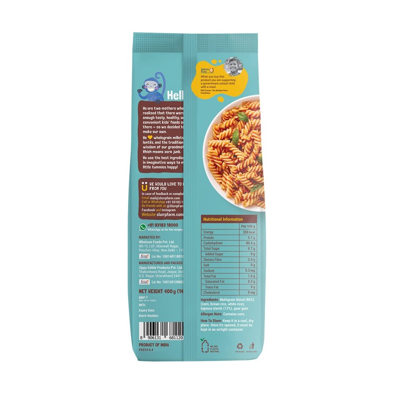 Slurrp Farm Multigrain Fusilli Pasta | Made with Brown Rice