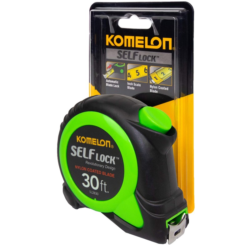 Komelon 30-FT Tape Measure with Self Locking Blade, Retractable (SL2830)