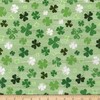 Henry Glass Hello Lucky Clover On Wood Grain Green, Fabric
