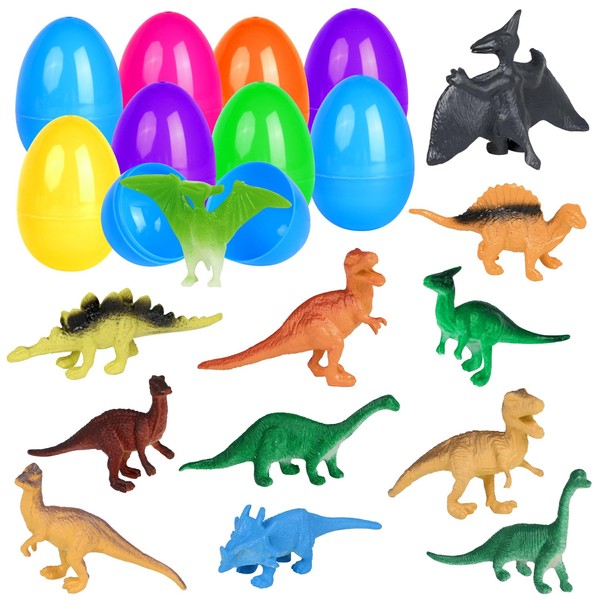 DERAYEE 12 Stück Gefüllte Dinosaurier Spielzeug, Ostereier, Partygeschenk