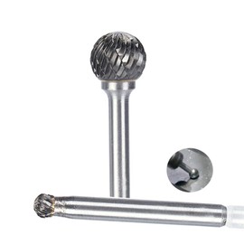 HUHAO Deburring Tool Double slot 6mm Shank 14mm Cut Dia 12mm Cut Length Carbide Burr for Matal Aluminum