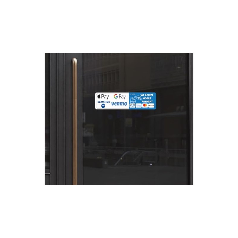 Digital Payment Sign Stickers, Credit Card Accepted Decals, Waterproof, Size