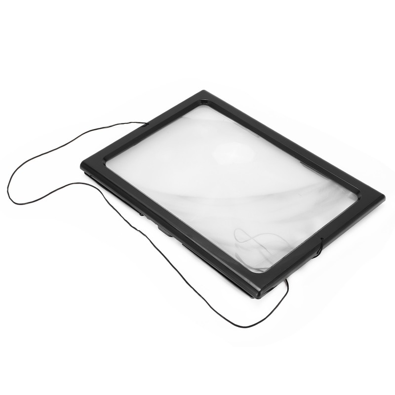 A4 Size Reading Magnifying Glass with LED Light and Stand