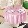 Cobedzy 1 Pack 60 Inch Round Satin Tablecloth Pink Satin