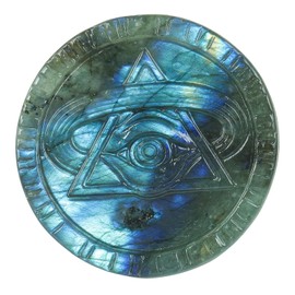 Lovionus89 Natural Labradorite Hand Carved Healing Crystal Sculpture Stone Statue with Hole for Chams Pendant DIY, Stone