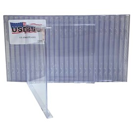 USDISC CD Jewel Cases Standard 10.4mm, No Tray, Clear, Pack of 25