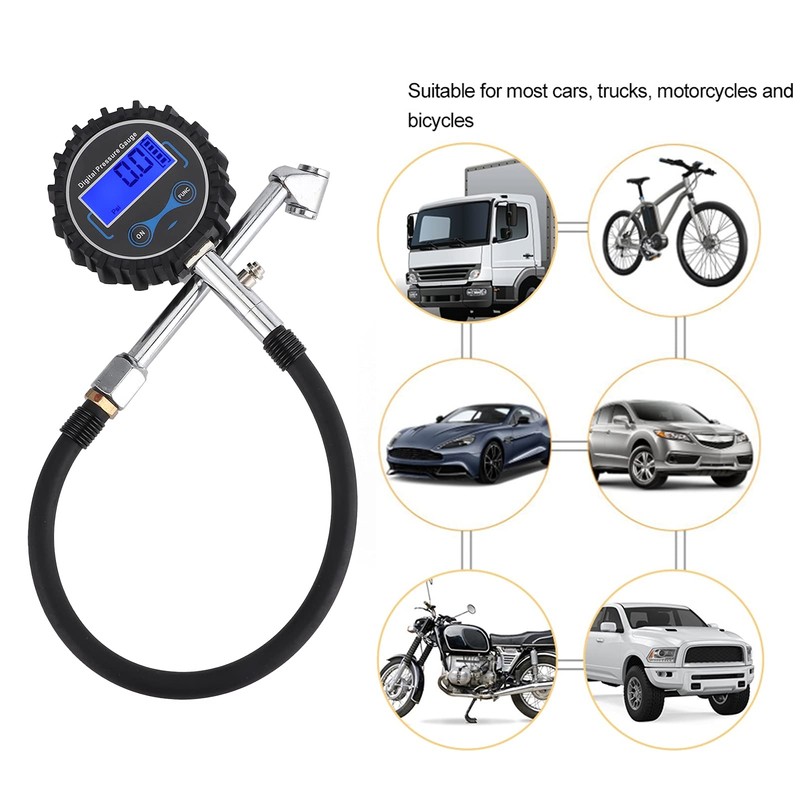 XHIKOWAT Universal Digital Tire Inflator Pressure Gauge LCD Display for