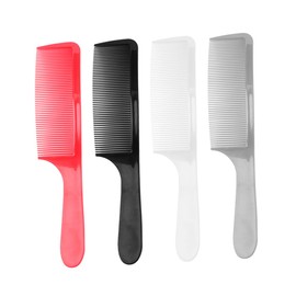 Baluue 4pcs Men Hair Styling Comb Round Handle Detangling Combs for Barbers Personal Use Lightweight Compact Hair Cutting Tools Grey