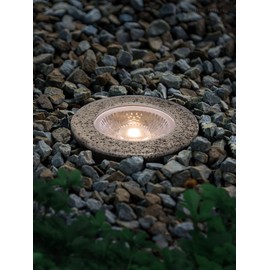 LEONLITE 7W Well Lights Landscape LED In Ground, 12-24V AC/DC Low Voltage, CRI90 IP67 Waterproof Inground Well Lights Outdoor, Rock Color, 3000K, Pack of 6