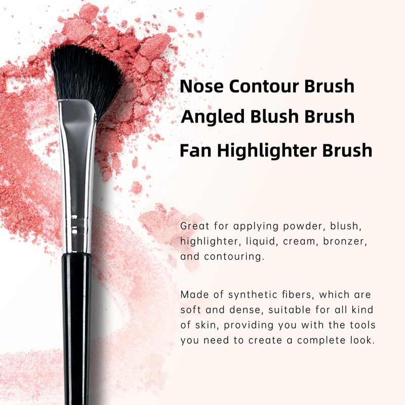Nose Contour Brush, 3Pcs Eye Brow Contouring Brush Half Fan-Shape