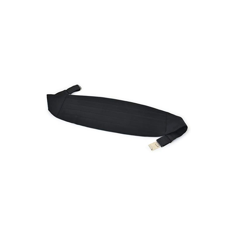 Tuxedo Station Cummerbund Black Silk 100% Wedding Groom Wedding Classic
