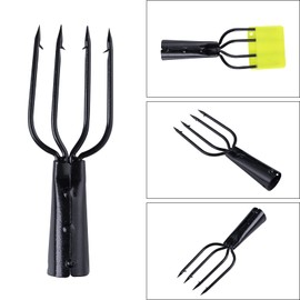Fish Spear Frog Spear Barbed Stainless Steel Tine Fishing Harpoon Fishing Spear Gig Gaff Fork Hook Screw for Frog and Fish Spear Fishing Fork Harpoon Tip with Barbs